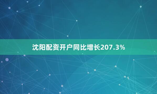 沈阳配资开户同比增长207.3%
