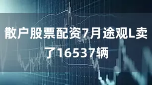 散户股票配资7月途观L卖了16537辆